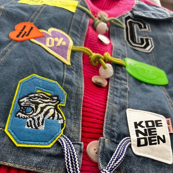 Denim Stitching Cardigan Sweater Loose
Knitted For Women halloween - Picture 2 of 14